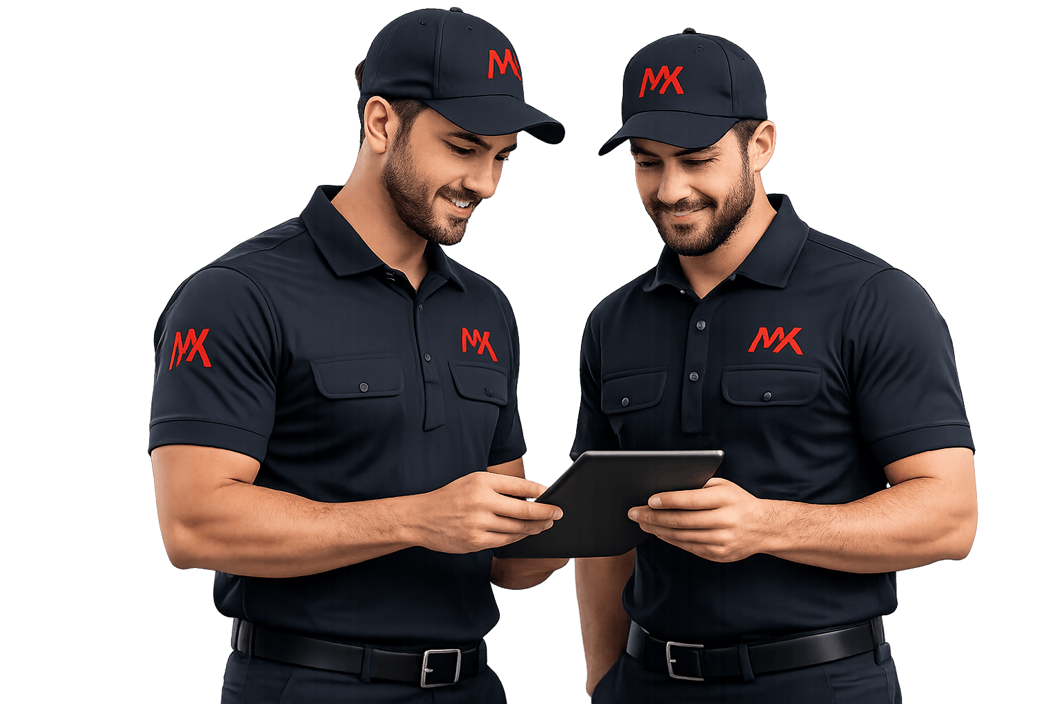 MaintenX technicians reviewing a service plan